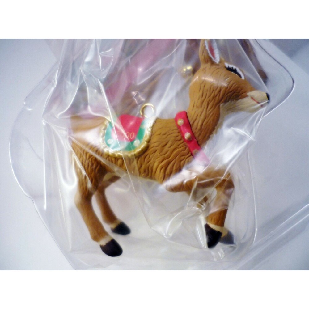 Hallmark Ornament Ringing Reindeer Bell Santa 2000 W/ Box Keepsake Christmas